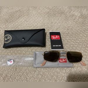 Brand new never worn Ray Ban Polarized Julie sunglasses- gold + brown lenses